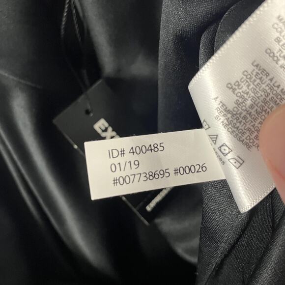 Express Skirt Womens Medium Blue Black White Plaid Houndstooth Pull On Career - Picture 15 of 16